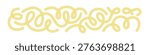 Abstract Curve Line Pasta Elements. Swirl Vector Spaghetti Shapes. Yellow 3D Spiral Noodle Waves. Doodle Pasta Line Elements for Italian Restaurant Menu or Cooking Design Illustration