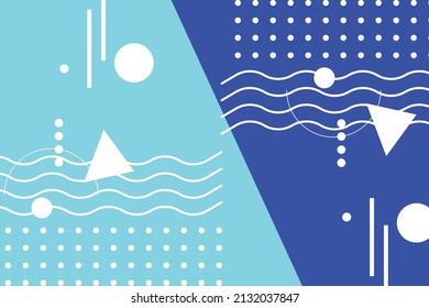 abstract curve line with pattern dot triangle on twotone of blue color can be use for product label presentation or website template vector eps.