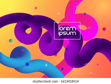 Abstract curve line shape. Fluid design on colorful background