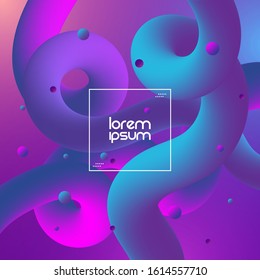 Forma de línea de curva Abstractas. Diseño fluido sobre fondo colorido