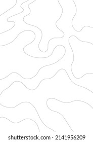 Abstract Curve Line Topographic Pattern in Black and White