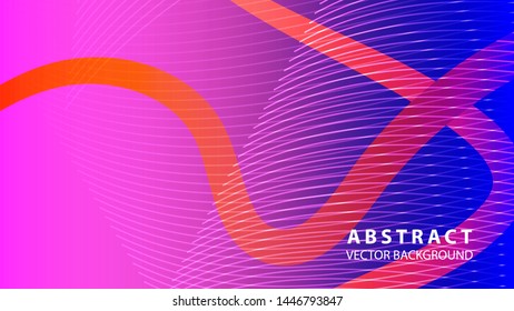 Abstract curve line wave background - vector