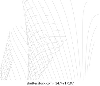Abstract Curve Lines Architectural Drawing Geometric Stock Vector ...