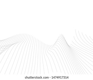 Abstract curve lines. Architectural drawing. Geometric background