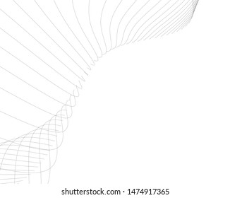 Abstract curve lines. Architectural drawing. Geometric background