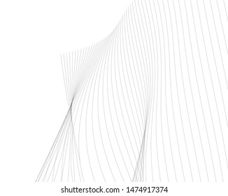 Abstract curve lines. Architectural drawing. Geometric background