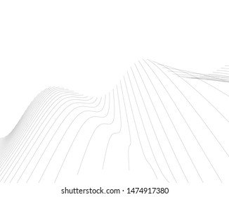 Abstract curve lines. Architectural drawing. Geometric background