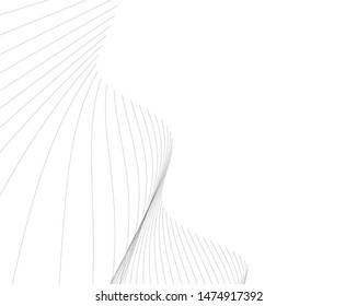 Abstract curve lines. Architectural drawing. Geometric background