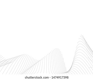 Abstract curve lines. Architectural drawing. Geometric background
