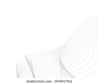 Abstract curve lines. Architectural drawing. Geometric background