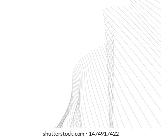 Abstract curve lines. Architectural drawing. Geometric background