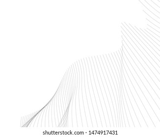 Abstract curve lines. Architectural drawing. Geometric background