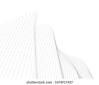 Abstract curve lines. Architectural drawing. Geometric background