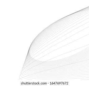 Abstract curve lines. Architectural drawing. Geometric background