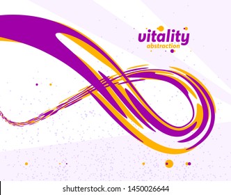 Abstract curve lines and fluid shapes vector background, dynamic energy flow, curvy wavy shapes flowing in 3D perspective template for cover or poster, advertising or print.