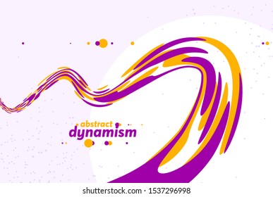 Abstract curve lines and fluid shapes vector background, dynamic energy flow, curvy wavy shapes flowing in 3D perspective template for cover or poster, advertising or print.