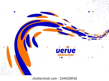 Abstract curve lines and fluid shapes vector background, dynamic energy flow, curvy wavy shapes flowing in 3D perspective template for cover or poster, advertising or print.