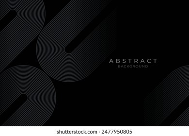 Abstract curve lines on black background. Modern black lines pattern. Suitable for banner, cover, poster, website, presentation, brochure, flyer, header
