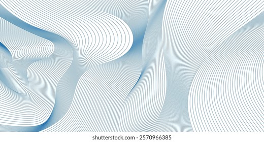 Abstract curve lines shape decorative white background, dynamic blend banner