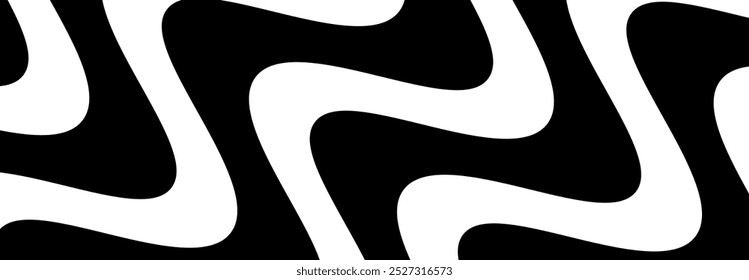 Abstract, curve Lines, wavy  pattern, , Illustration, vector, alternating overlapping, symmetrical, orderly arrangement background, black and white, banner, website, template, dark.