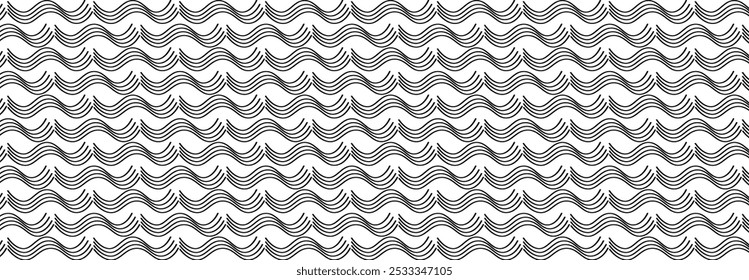 Abstract, curve Lines, wavy  pattern, Square, Illustration, vector, alternating overlapping, symmetrical, orderly arrangement background, black and white, banner, website, template, dark.