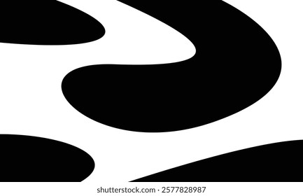 Abstract, curve Lines, wavy pattern, , Illustration, vector, alternating overlapping, symmetrical, orderly arrangement background, black and white, banner, website, template, dark.