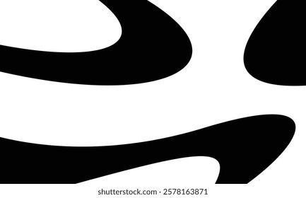 Abstract, curve Lines, wavy pattern, , Illustration, vector, alternating overlapping, symmetrical, orderly arrangement background, black and white, banner, website, template, dark.