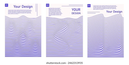 Abstract curve. Modern design with blue waves.  Elements design for mockup, banner, poster, background and so on. Vector