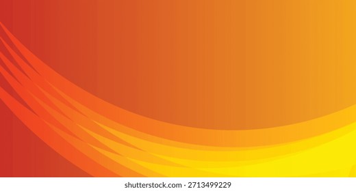 Vetor de fundo laranja de curva abstrata. Fundo de onda amarelo e laranja mínimo com linhas simples. Para cartazes, banners e página de destino, vetor 