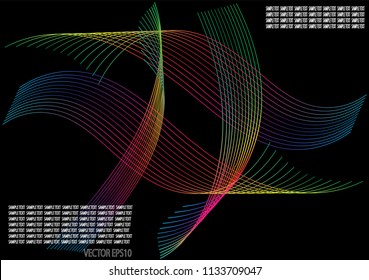 Abstract curve pattern colored line background,EPS10