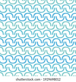Abstract curve pattern design. Fun geometric curves in blue and green. Vector background illustration. Cute design resource.