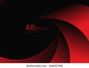 Abstract curve red overlap on black background.You can use for template brochure design. poster, banner web, flyer, etc. Vector illustration