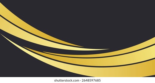 Abstractas forma de curva negro y oro líneas de fondo de lujo