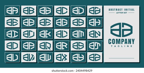 Resumen de la forma de la curva letra minúscula A conjunto de diseño de logotipo AA