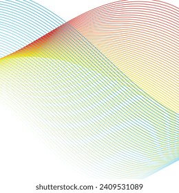 abstract curve smooth flowing red yellow blue wave line.