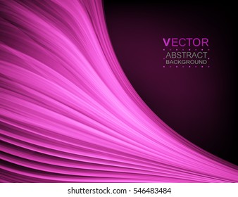 Abstract curve. Smooth silk texture. Vector background.