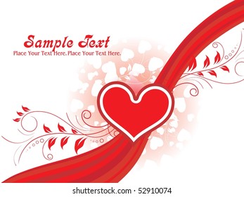 abstract curve stripes, floral heart background