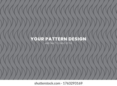 Resumen del diseño de estilo de curva sobre fondo gris, textura de curva abstracta, patrón de curva abstracta y texto blanco