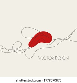 Abstract curve twisted line with fancy shapes. Vector illustration in modern minimal style for fashion presentations, invitation cards