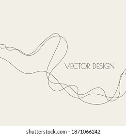 Abstract curve twisted line with fancy shapes. Vector illustration in modern minimal style for fashion presentations, invitation cards