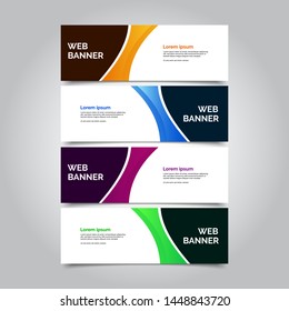 Abstract curve vector banners. modern template design for web