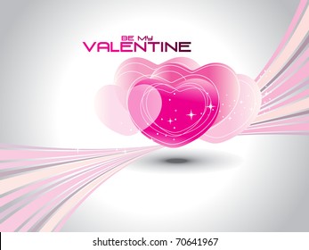 abstract curve wave background with twinkle star pink heart