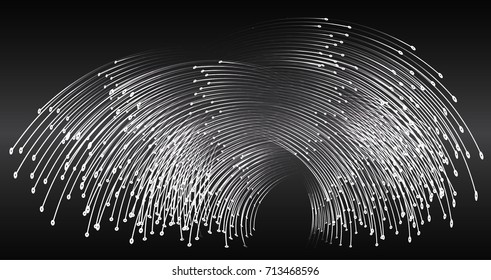 abstract curve wave black cyber high tech circuit board vector, rotate spiral