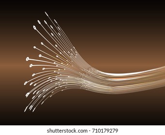 abstract curve wave brown cyber high tech circuit board vector, rotate spiral