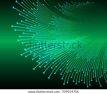 abstract curve wave green cyber high tech circuit board, rotate spiral