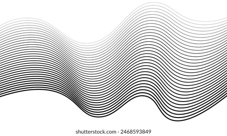 Abstract curve wave line background. Vector illustration