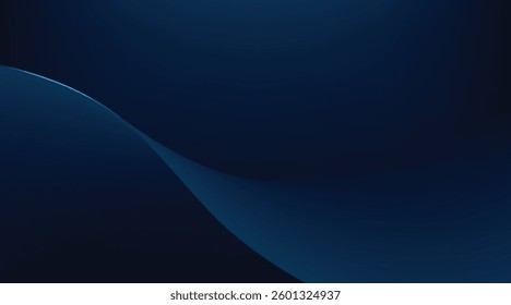 Abstract curve and wave on navy blue background