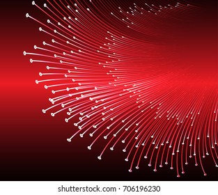 abstract curve wave red cyber high tech circuit board vector, rotate spiral