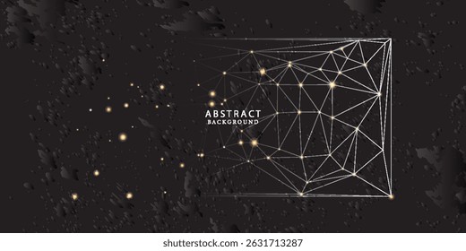 Abstractas líneas negras curvas sobre fondo negro con efecto de iluminación y espacio de copia para texto. Estilo de diseño de lujo. eps 10