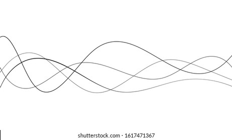 Abstract curved black long lines on white - Shutterstock ID 1617471367